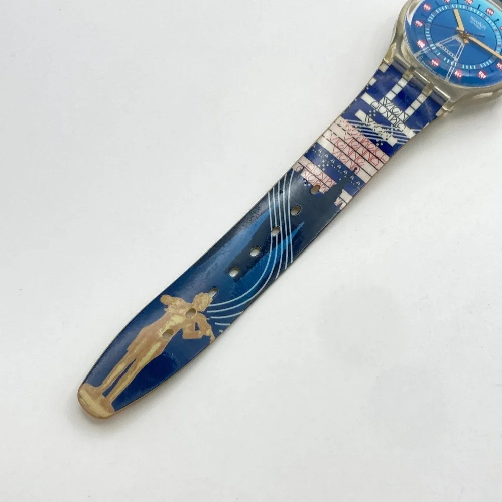 Swatch Time For Vienna Watch 33mm Gent Blue Swiss Made GZ179 New Battery 8.5